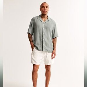 Abercrombie & Fitch Collar Summer Linen-Blend Shirt